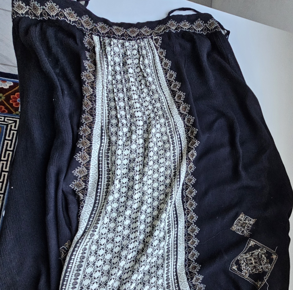 Free People Hazel Black & Wite Mixed Print Overall Wide Leg One-Piece - Picture 9 of 15